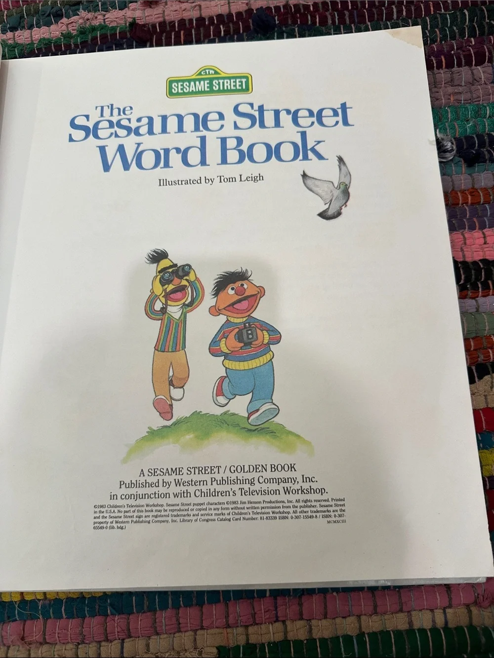 Vintage 1983 Sesame Street Word Book Golden Books Tom Leigh Hardcover